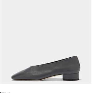 Aeyde Delia low-heeled ballet pumps charcoal Napa